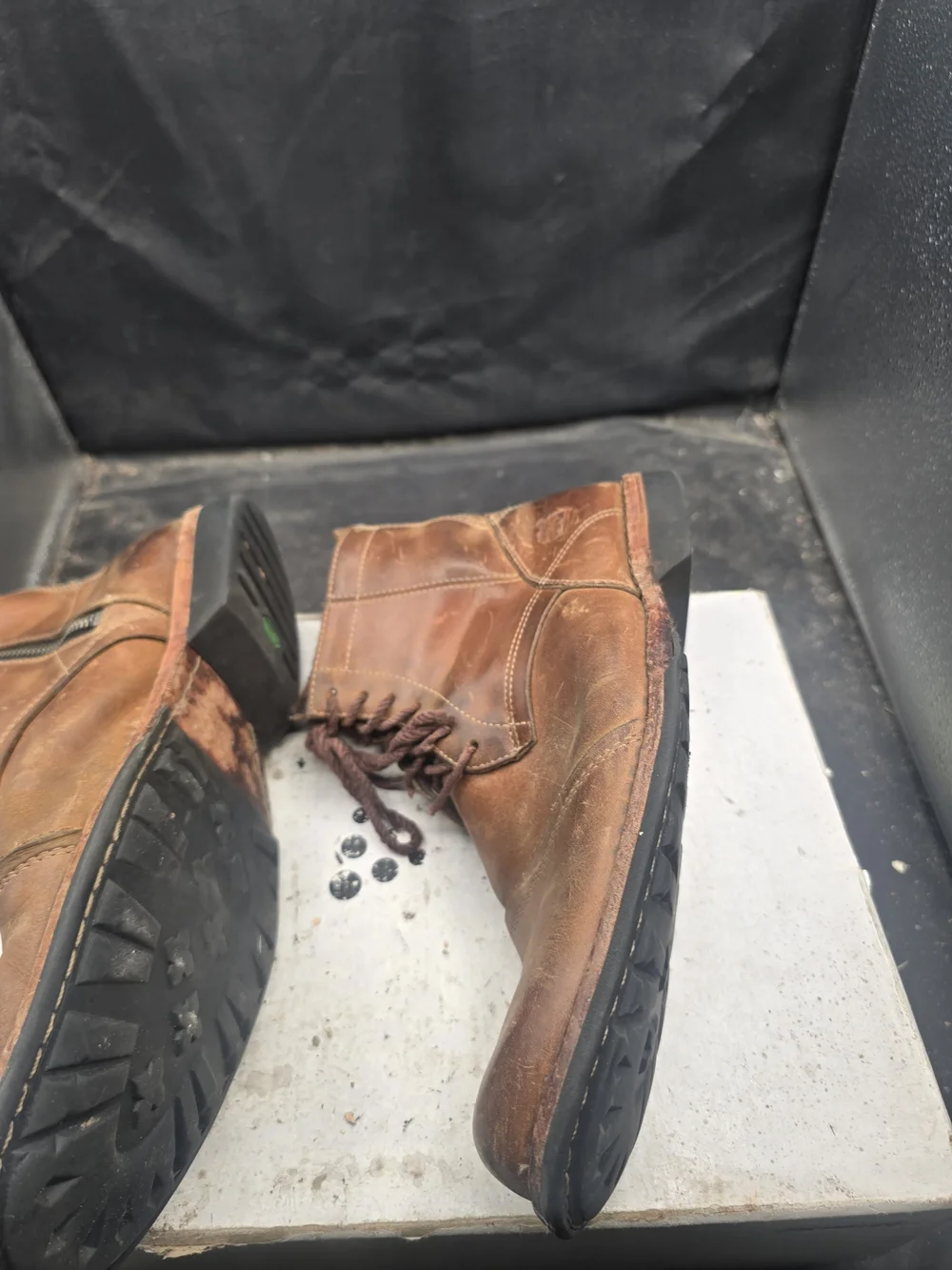 Timberland Brown Leather Chukka Boots with Side Zipper